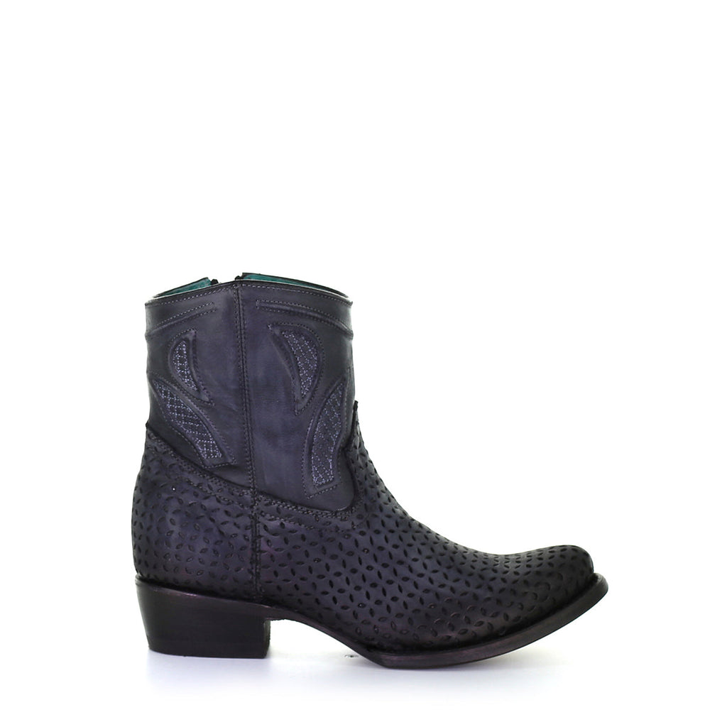 Corral | Cut Out & Embroidery Ankle Boot | Black - Outback Traders Australia