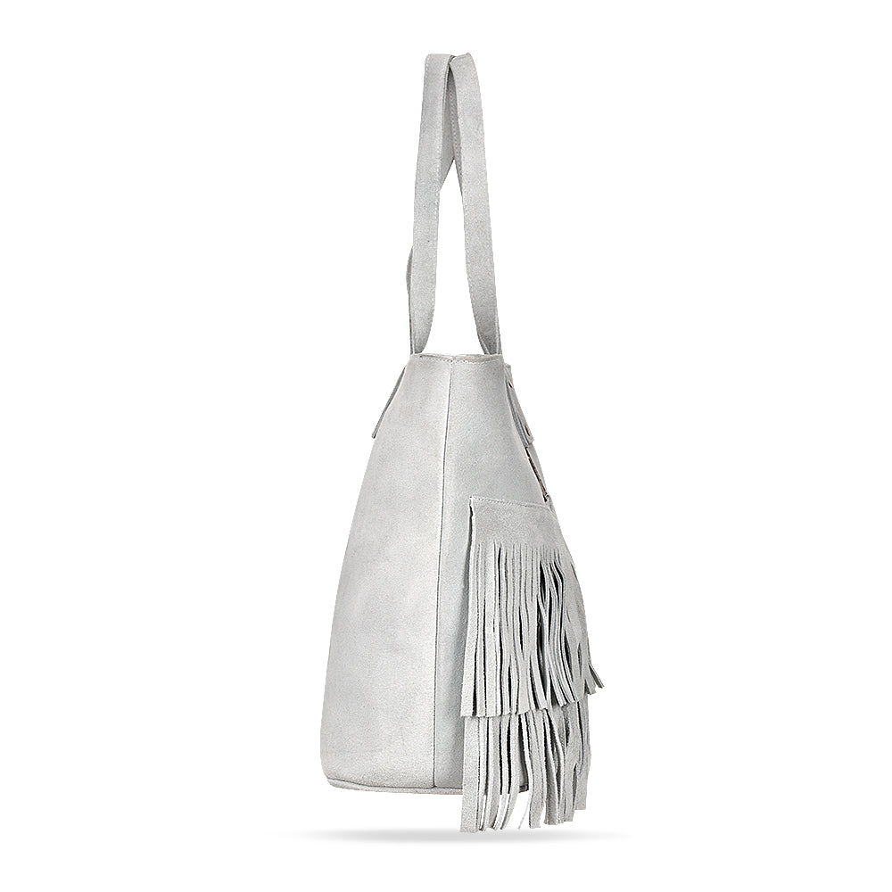 Corral White Zipper & Fringes Purse - Outback Traders Australia